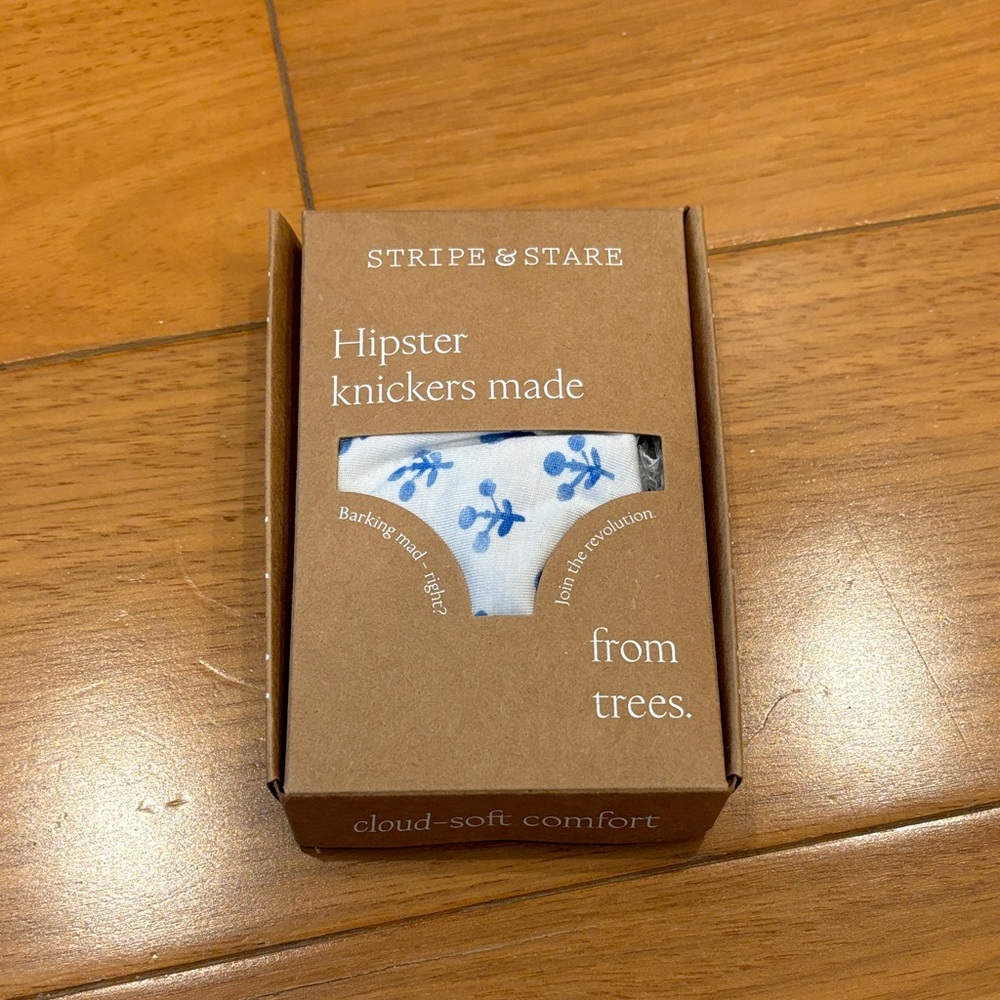 White and Blue Patterned Hipster Knickers